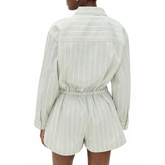 NEW PISTOLA amelie long sleeve romper in green